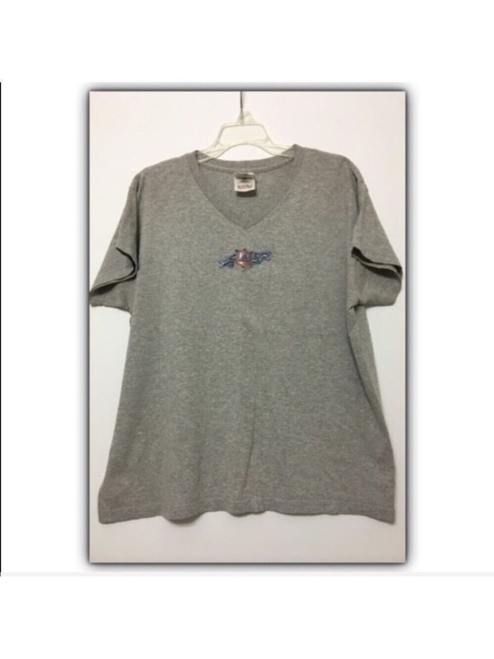Vintage Adidas Flag Emblem V-neck Tee Size L